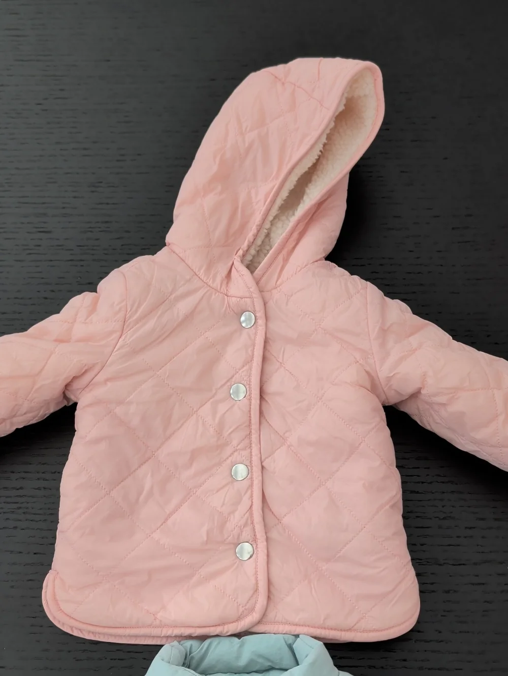 Lot Puffer Vest Aqua & Hooded Sherpa Lined Puffer Coat Jacket Baby Girl 24M